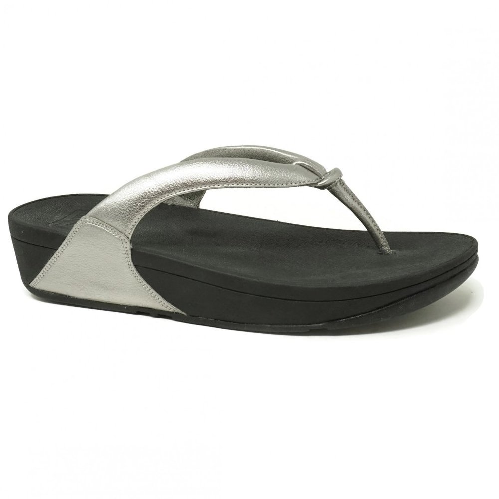 Fitflop Womens Swirl Thong Sandals Size 9 Pewter